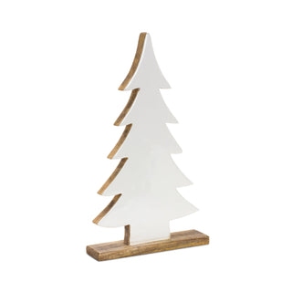 Pine Tree on Natural Wood Base (Set of 2)