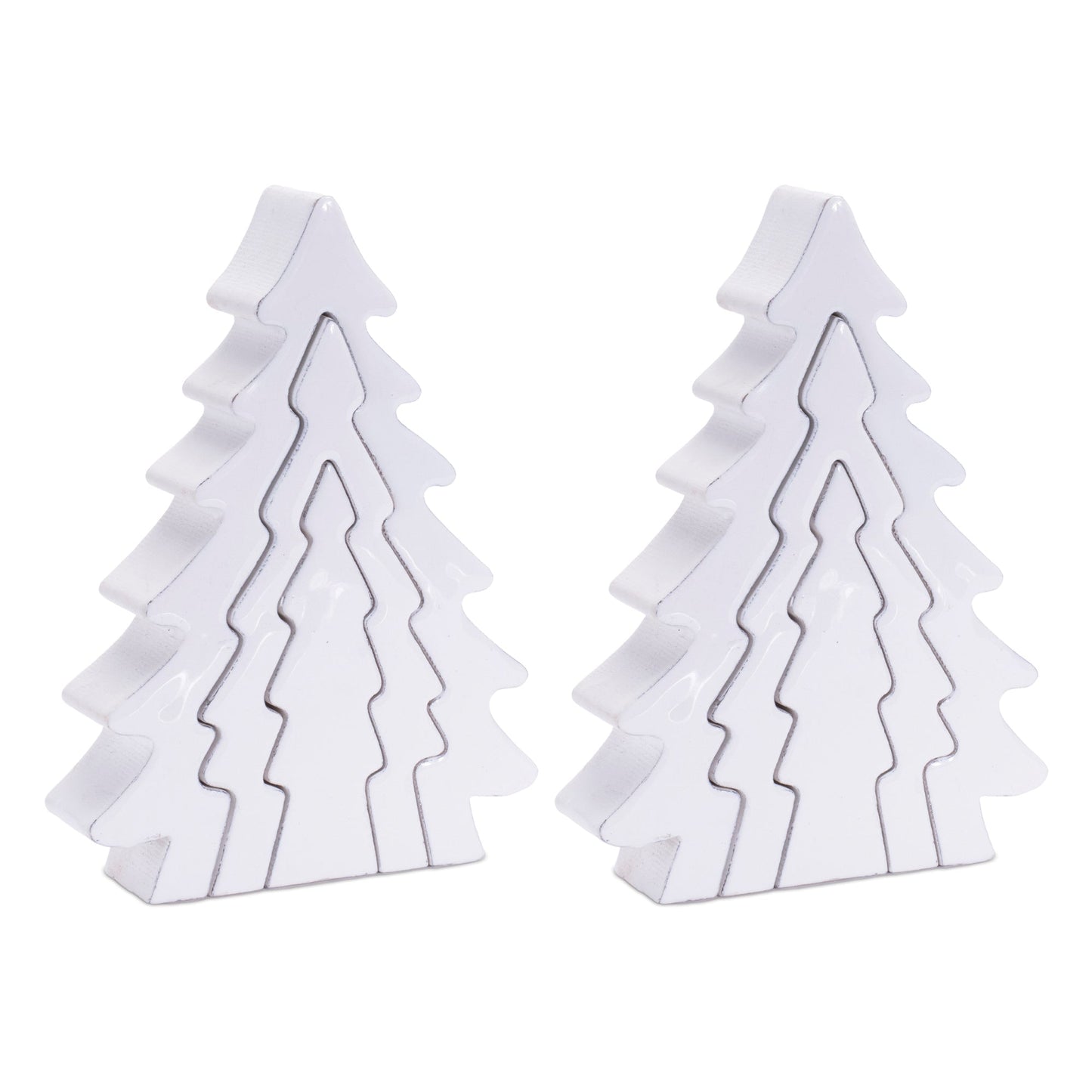 Wood Pine Tree Nesting Display (Set of 2) (white)