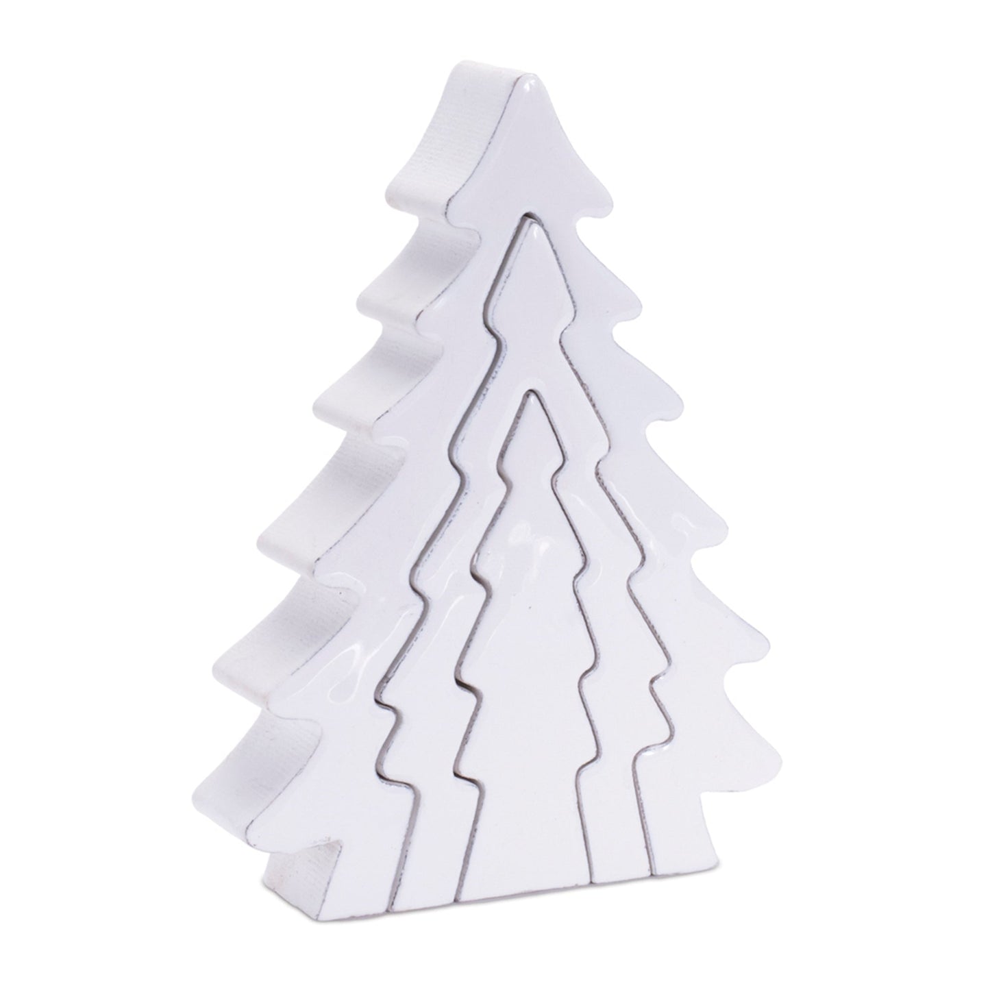 Wood Pine Tree Nesting Display (Set of 2) (white)