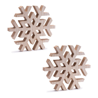 Natural Wood Snowflake (Set of 2)