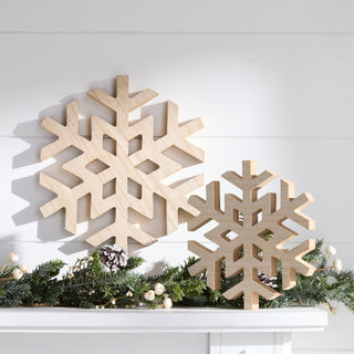 Natural Wood Snowflake (Set of 2)