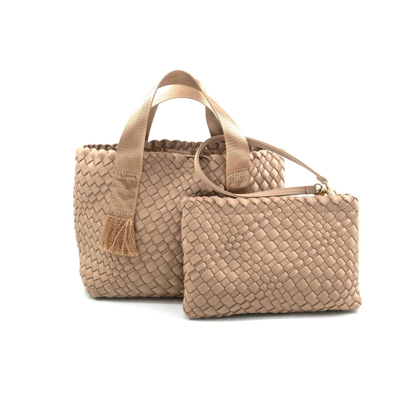 Bc Handbags - Women's Convertible Woven Crossbody Bag With Clutch