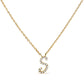 10K White Gold Diamond Accent "A" Initial Script Style Pendant Necklace