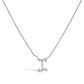 10K White Gold Diamond Accent "A" Initial Script Style Pendant Necklace