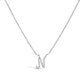 10K White Gold Diamond Accent "A" Initial Script Style Pendant Necklace