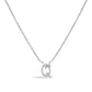 10K White Gold Diamond Accent "A" Initial Script Style Pendant Necklace