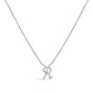 10K White Gold Diamond Accent "A" Initial Script Style Pendant Necklace