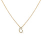 10K White Gold Diamond Accent "A" Initial Script Style Pendant Necklace