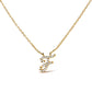 10K White Gold Diamond Accent "A" Initial Script Style Pendant Necklace
