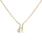 10K White Gold Diamond Accent "A" Initial Script Style Pendant Necklace