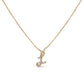 10K White Gold Diamond Accent "A" Initial Script Style Pendant Necklace