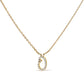 10K White Gold Diamond Accent "A" Initial Script Style Pendant Necklace