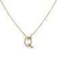 10K White Gold Diamond Accent "A" Initial Script Style Pendant Necklace
