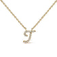 10K White Gold Diamond Accent "A" Initial Script Style Pendant Necklace