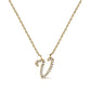 10K White Gold Diamond Accent "A" Initial Script Style Pendant Necklace