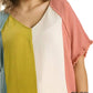 Umgee - Color Block Cotton Gauze Top
