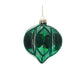 Green Textured Harlequin Glass Ornament (Set of 6)