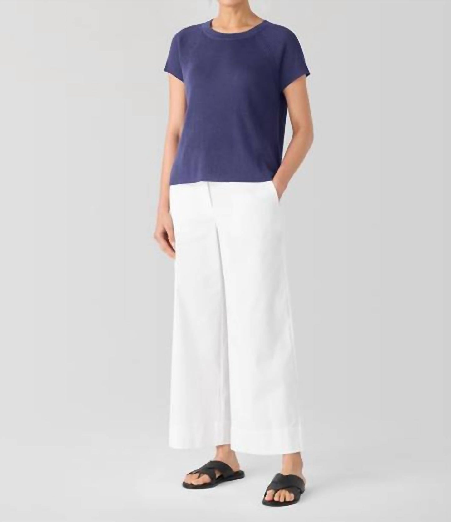 Eileen Fisher - Organic Linen Cotton Jewel Neck Top