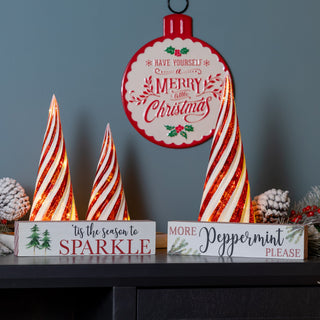 Holiday Peppermint Sentiment Sign (Set of 2)