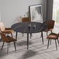 Modern Man-Made Stone Round Dining Table for 6 People