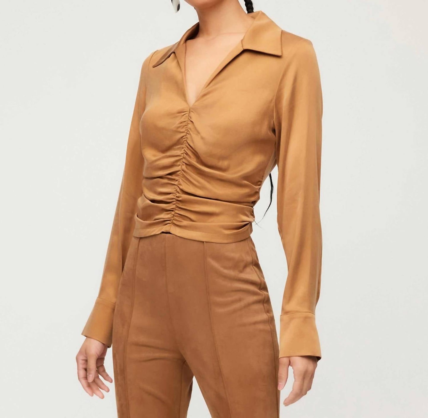 Fifteen Twenty - Arabella Shirred Long Sleeve Top