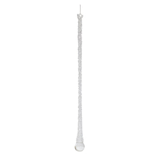 Clear Beaded Glass Icicle Drop Ornament (Set of 6)