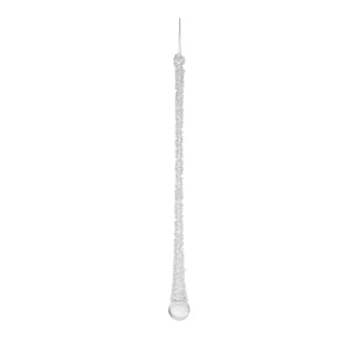 Clear Beaded Glass Icicle Drop Ornament (Set of 6)
