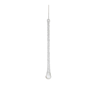 Clear Beaded Glass Icicle Drop Ornament (Set of 6)