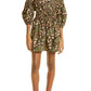 ALC Maya Off the Shoulder Mini Dress Nude Peach Green Multi Size 6