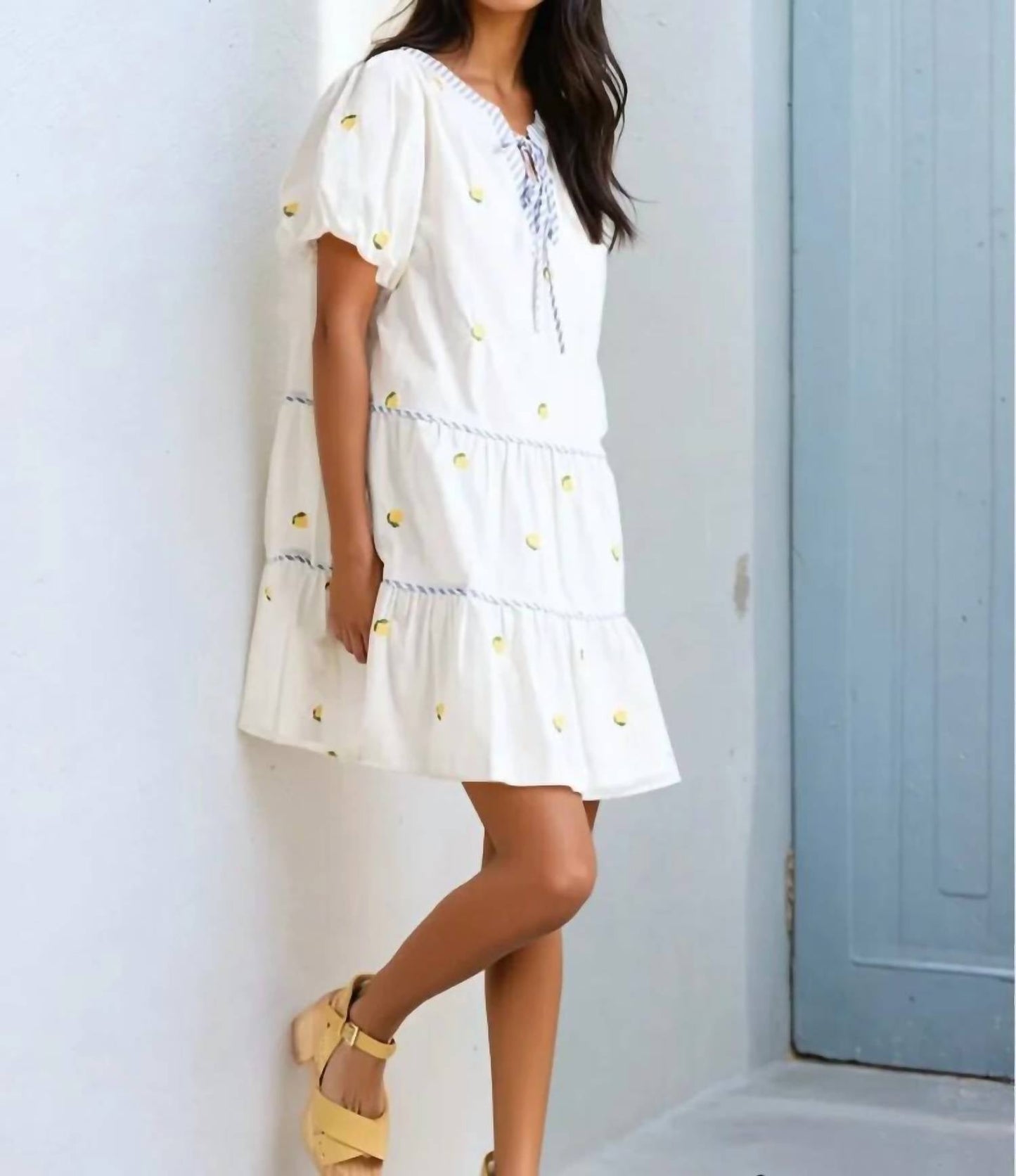 &Merci - Sweet Citrus Stripe Babydoll Dress