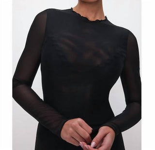 Good American - Blusa de malha manga comprida maxi