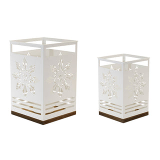 Snowflake Cut-Out Metal Candle Holder (Set of 2)