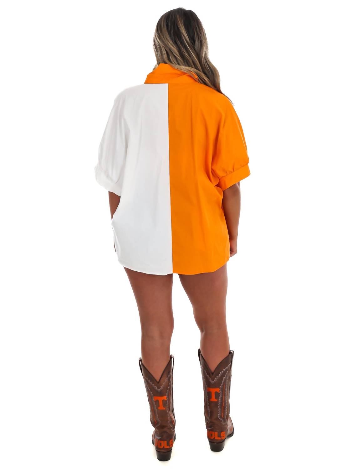 Day + Moon - Two Tone Button Down Top