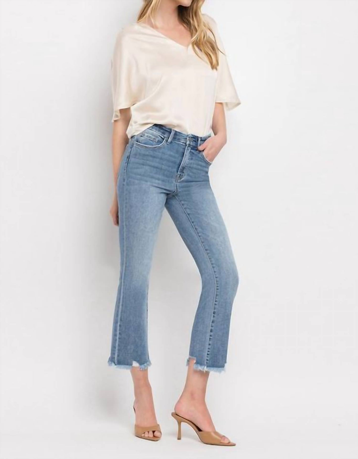 Vervet By Flying Monkey - High Rise Crop Flare Jeans