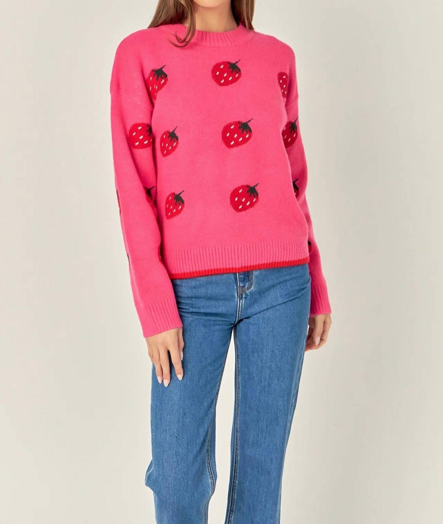 2.7 August Apparel - Strawberry Knit Sweater