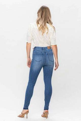 Judy Blue - Calça jeans skinny com cintura alta e barra removível