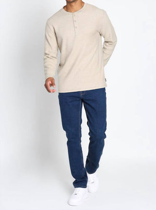 Jachs New York - Henley de manga comprida com waffle escovado