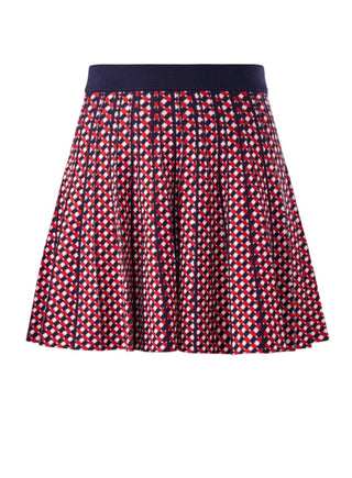 525 America - Pamela Jacquard Waist Pleated Tennis Mini Skirt