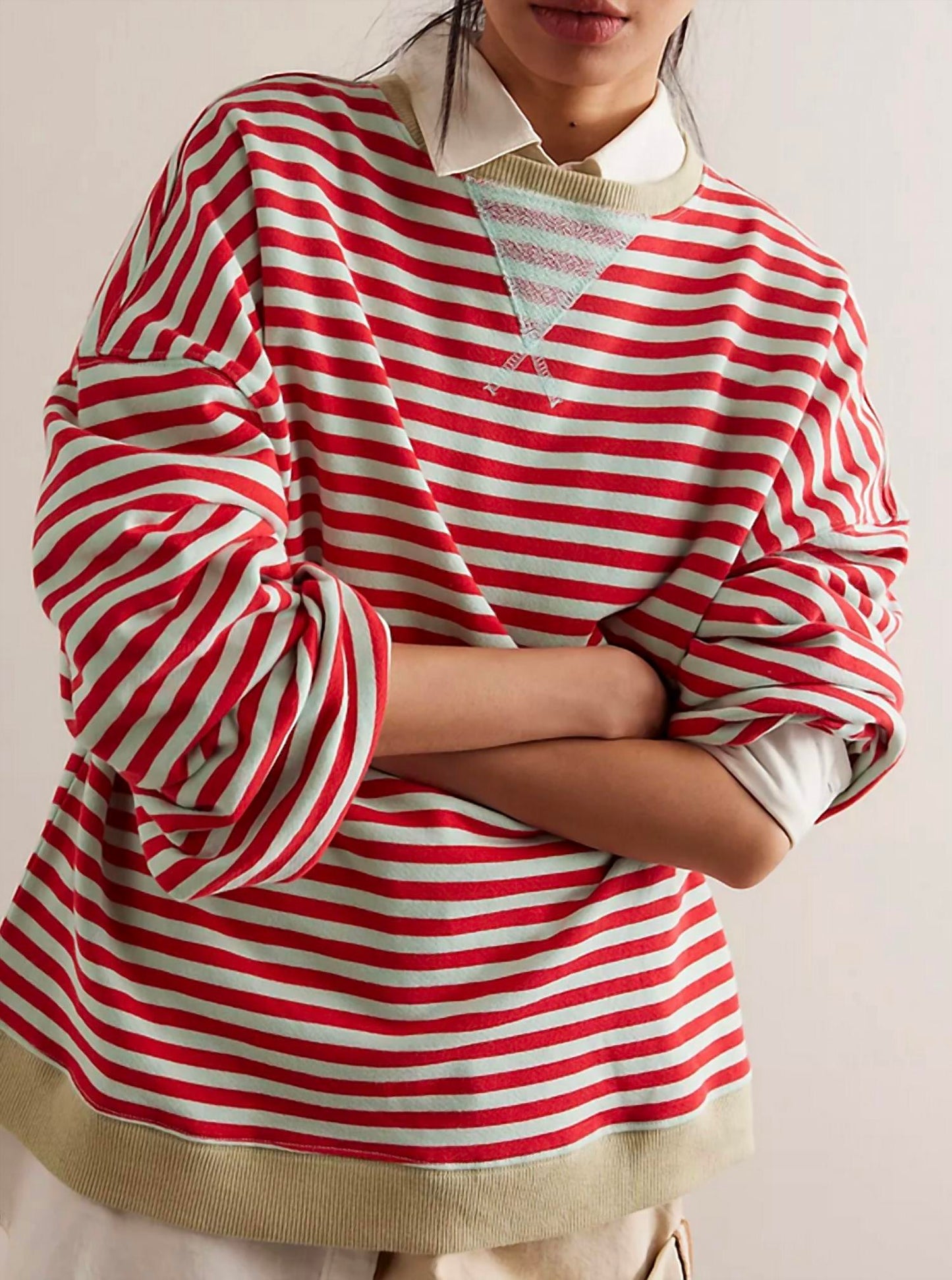 Free People - Classic Striped Oversized Crewneck