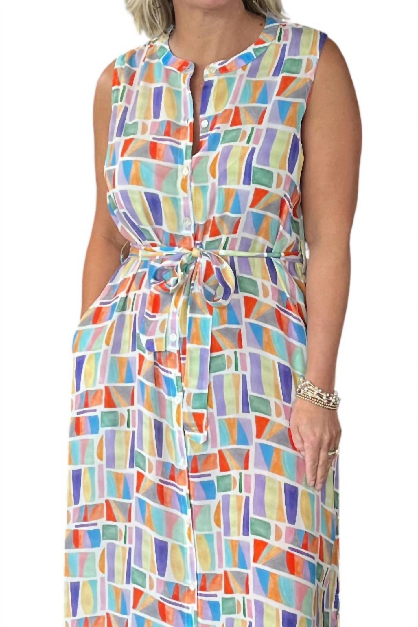 Apny - Slvless Button Down Maxi