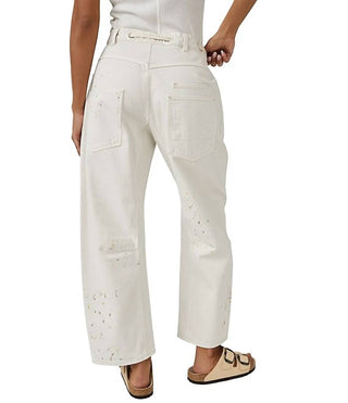 Free People - Calça jeans Moxie cintura baixa com barra desfiada