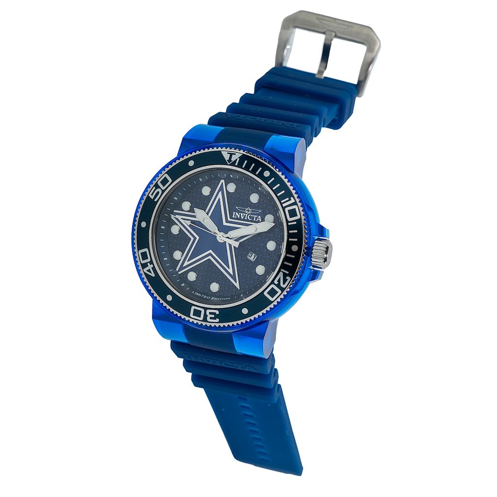 Relógio Invicta NFL Grand Pro Diver com pulseira de silicone de quartzo de 52 mm