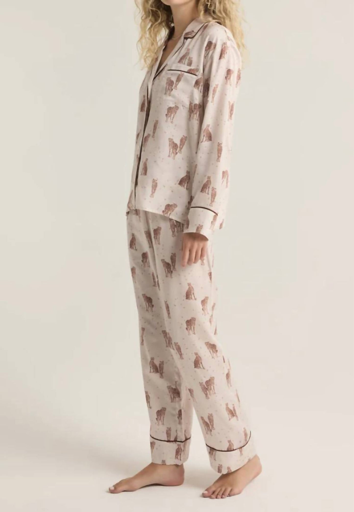Z Supply - DREAMER CHEETAH SATIN LOUNGE SET