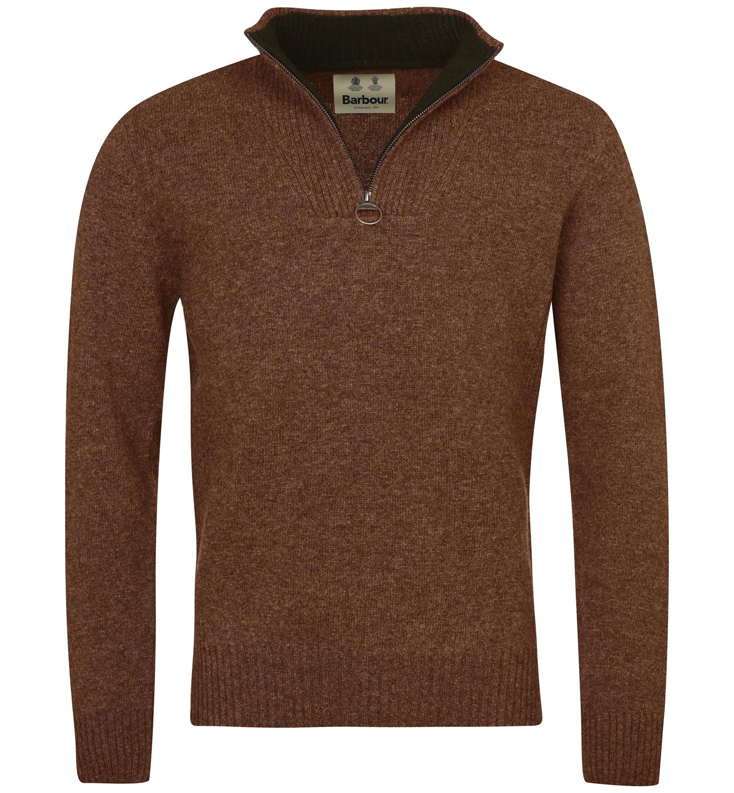 Suéter Barbour Nelson Essential Quarter Zip Masculino - Marrom Areia