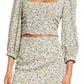 Lulus Even Sweeter Floral Square Neck Top in White Floral Print, Size Small