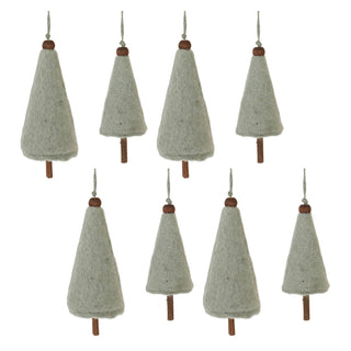 Felt Wool Pine Tree Ornament (Set of 8)