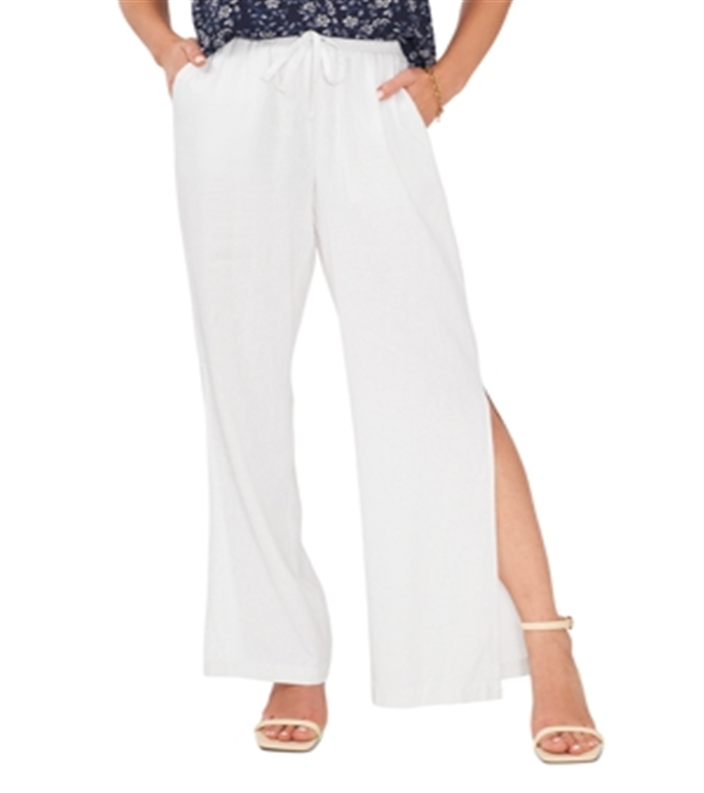 Calça Vince Camuto com fenda lateral e perna larga, branca, tamanho XS
