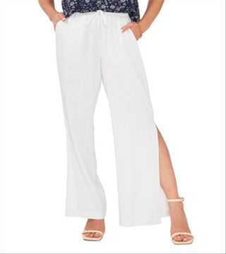 Calça Vince Camuto com fenda lateral e perna larga, branca, tamanho XS