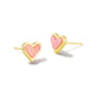 Kendra Scott - Women's Framed Ari Heart Gold Stud Earrings