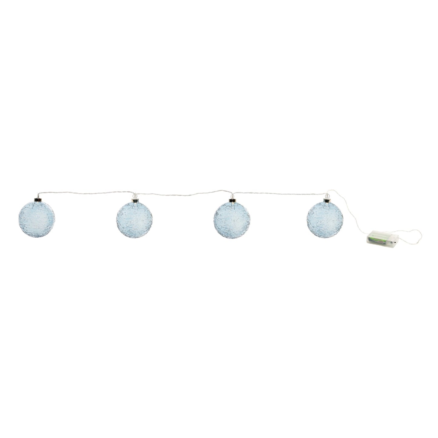 LED Blue Crackle Glass Ball Ornament String